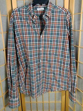 Gustin Plaid Multi Color Long Sleeve Button Down Shirt Size XL